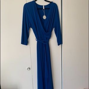 Pinkblush plus blue wrap maxi dress NWT 3x